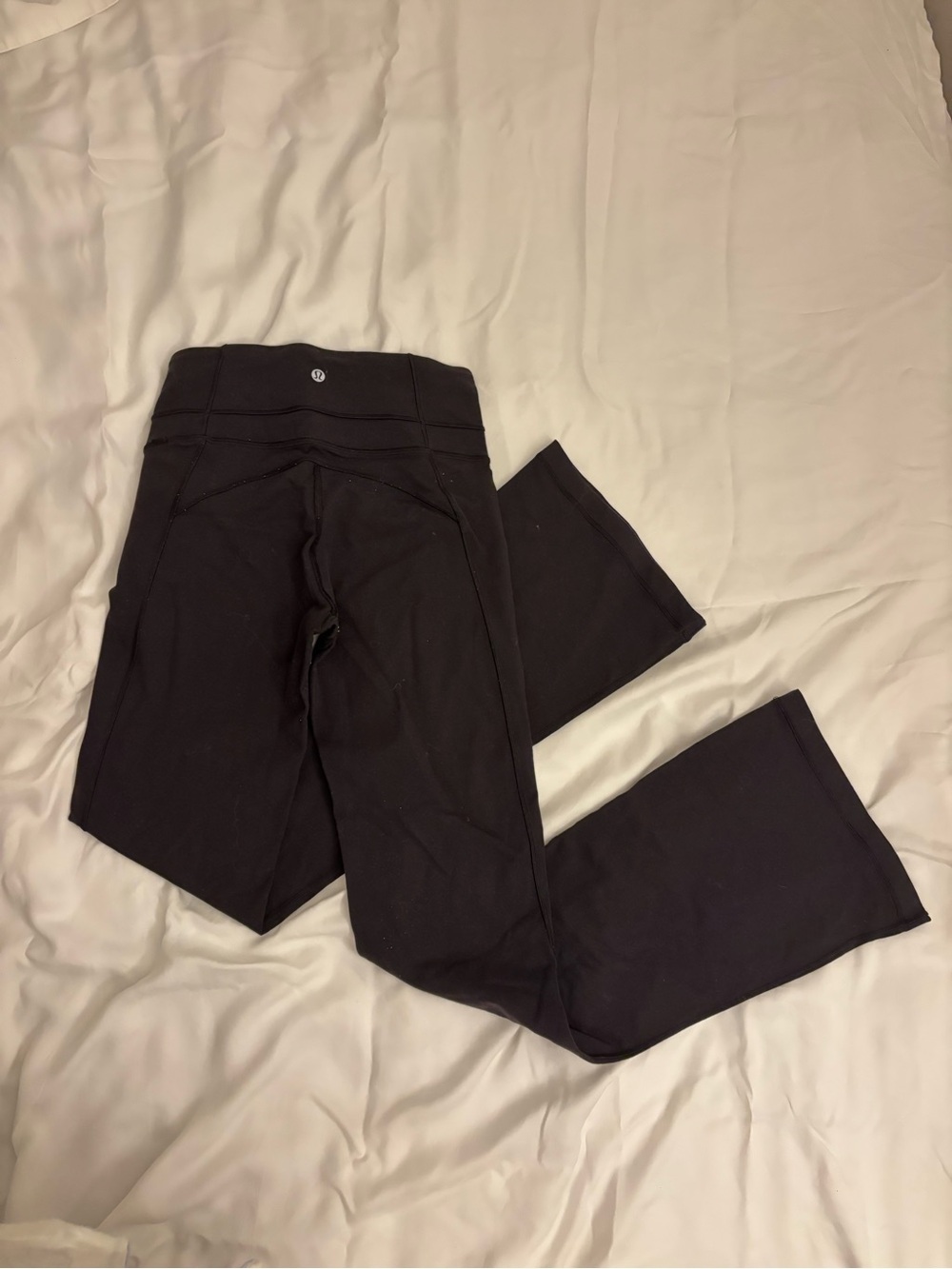 lululemon athletica black vintage flare yoga pant legging thick fabric size 6